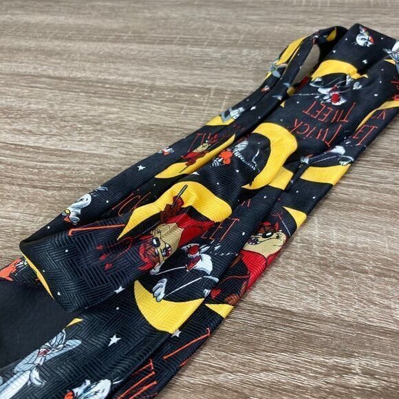 Looney Tunes Mania Vintage Tie Mens Twick or Tweet Necktie Halloween Black 90s - Picture 5 of 9